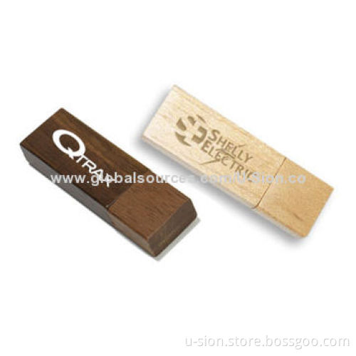 Wooden 1-64GB USB Flash Drives, Various Logos Printing Available, Support Plug-and-play Function